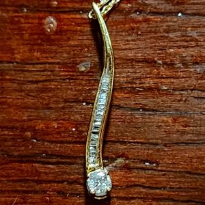 10k yellow gold waterful diamond necklace